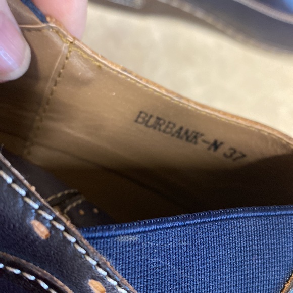 Spring Step L’ Artiste Navy Painted Floral Design Slip On Wedge - Picture 6 of 12